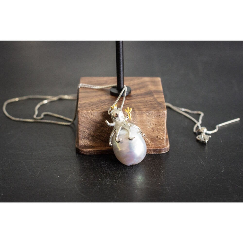 17'' Nautical octopus pendant necklace, 925 solid sterling silver